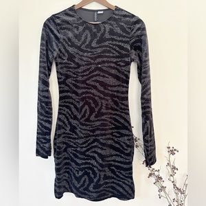 H&M Velvet Metallic Bodycon Dress